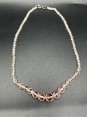 Elegant Pink Crystal Beaded Necklace - Women Jewelry